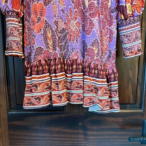 Farm Rio Size Medium Long Sleeve Floral Smocked Dress NWT - Picture 3 of 10